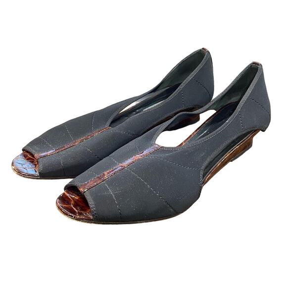 Prevata Black Peep Toe Low Heels Sz 10C - Picture 6 of 10